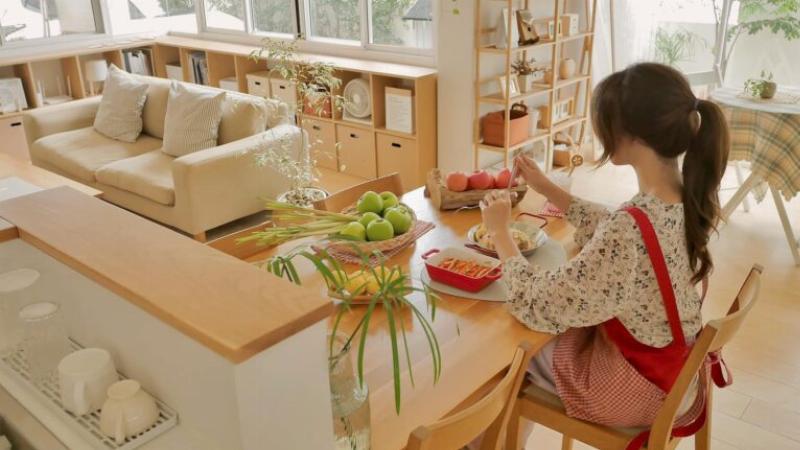 Không gian phòng khách phong cách Hygge ấm cúng.